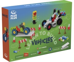 Plus-Plus Mini - learn to build, voertuigen - 500 stukjes met 9 wielen en 2 bouwplaten