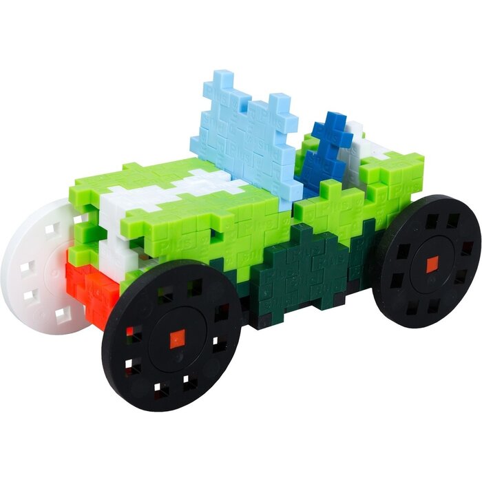 Plus-Plus Mini - learn to build, voertuigen - 500 stukjes met 9 wielen en 2 bouwplaten