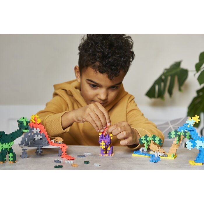 Plus-Plus Mini - learn to build, Dino's - 600 stuks met 2 bouwplaten