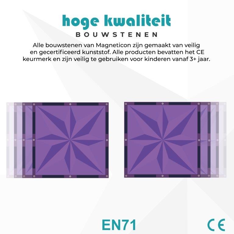 Magneticon Magnetische bouwtegels - pastel - 148 stuks