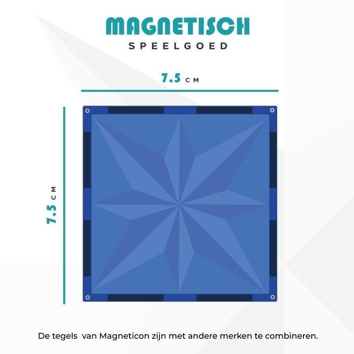 Magneticon Magnetische bouwtegels - pastel - 36 stuks