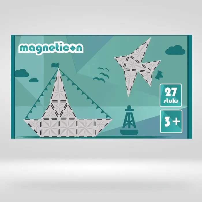 Magneticon Magnetische bouwtegels - 27 stuks - transparant
