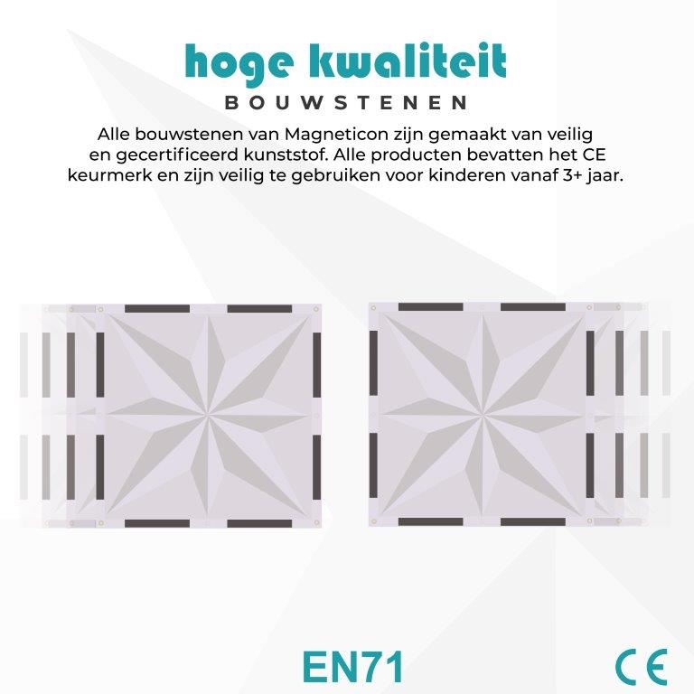 Magneticon Magnetische bouwtegels - 27 stuks - transparant