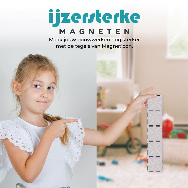 Magneticon Magnetische bouwtegels - 27 stuks - transparant