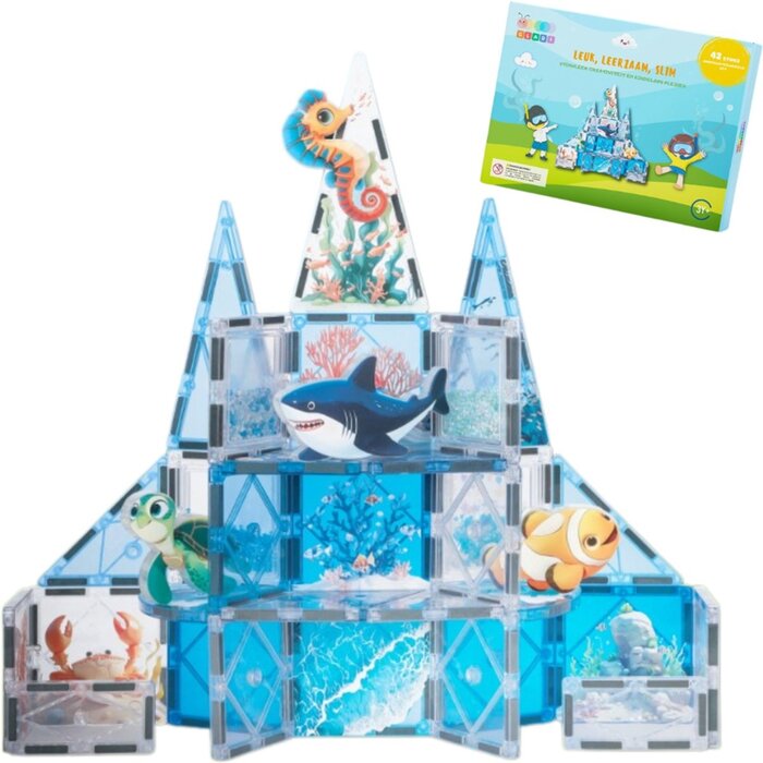 Gladi Magnetische tegels - onderwaterwereld - 42 delig