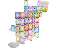 Gladi Magnetische tegels - pastel knikkerbaan - 128 delig