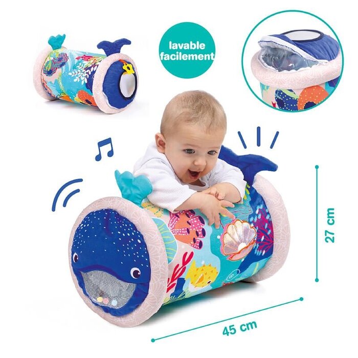 Ludi Sensorisch speelgoed - babyroller - stoffen walvis