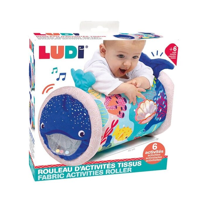 Ludi Sensorisch speelgoed - babyroller - stoffen walvis