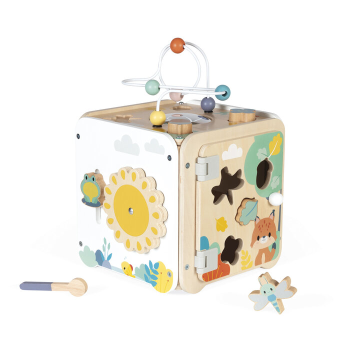 Janod Houten speelgoed -pure - actviteitenkubus maxi