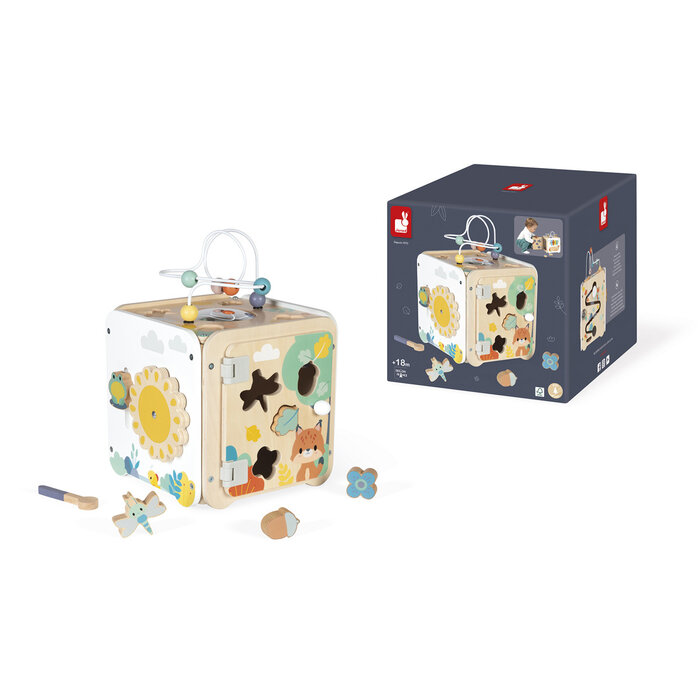 Janod Houten speelgoed -pure - actviteitenkubus maxi