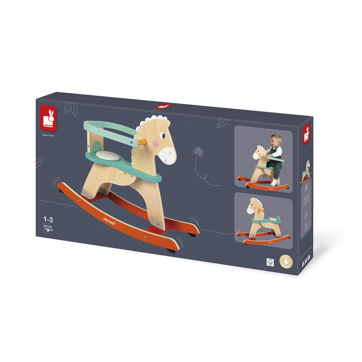 Janod Houten speelgoed - Zigolos - schommelpaard