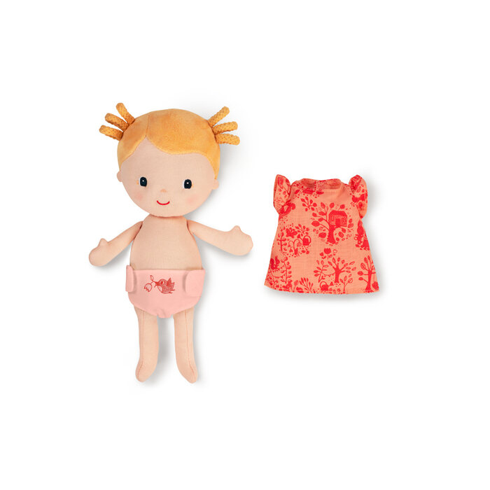 Lilliputiens Stoffen babypop  - Lena speelset, met (reis)wieg en accessoires
