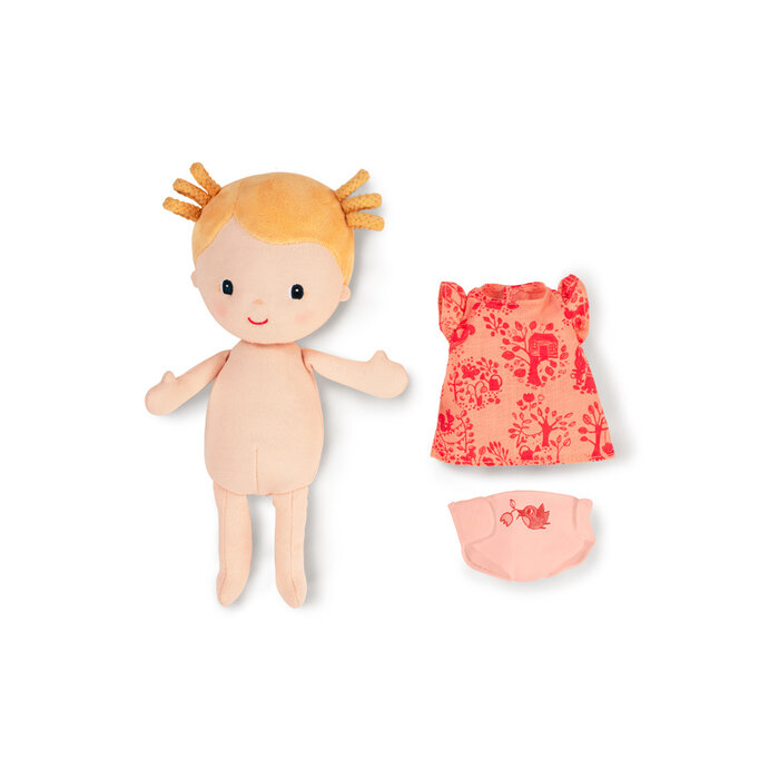 Lilliputiens Stoffen babypop  - Lena speelset, met (reis)wieg en accessoires