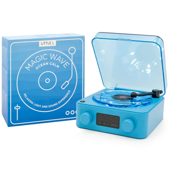 Little L nachtlamp in de vorm van een platenspeler - projector speaker - oceaan