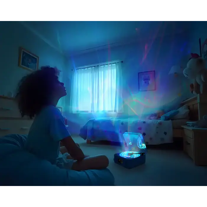 Little L nachtlamp in de vorm van een platenspeler - projector speaker - oceaan