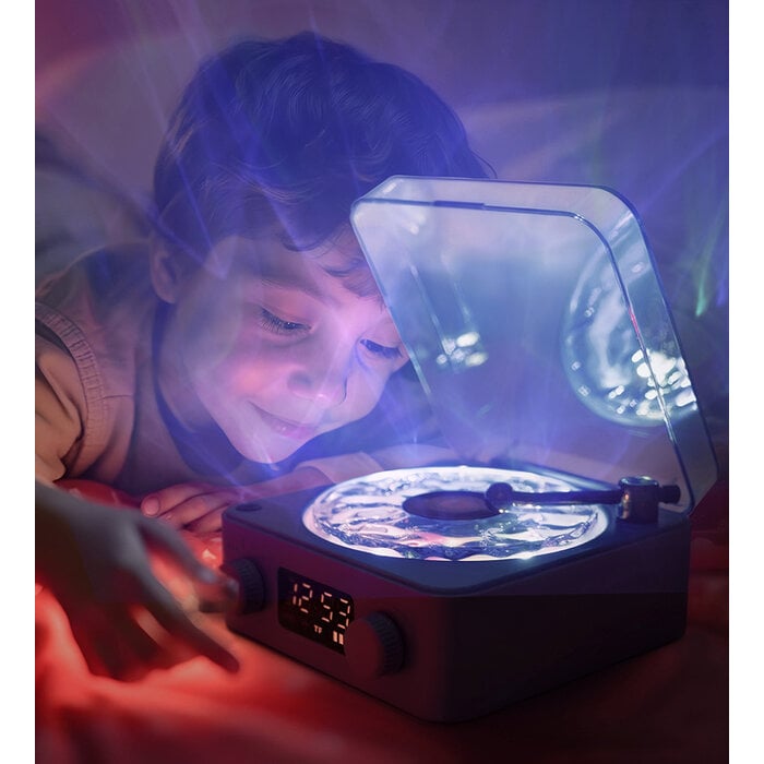 Little L nachtlamp in de vorm van een platenspeler - projector speaker - deep relax