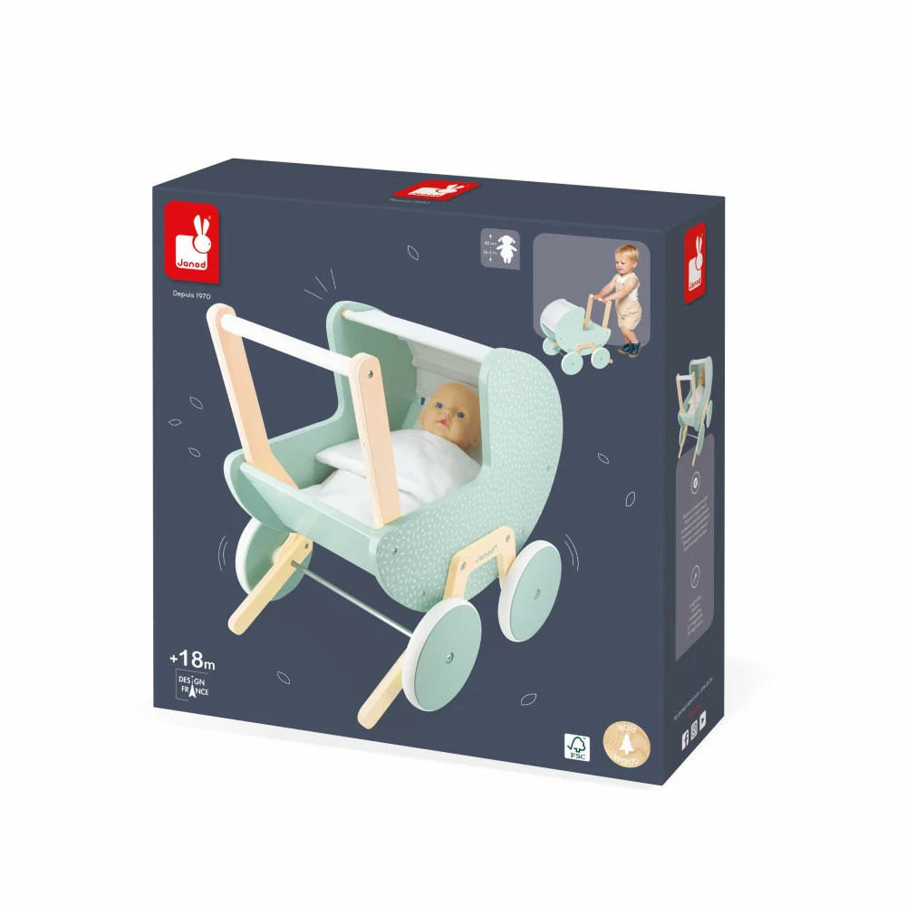 Janod Houten speelgoed - Poppenwagen - Zen