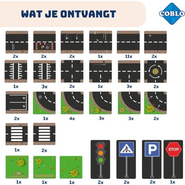 Coblo Magnetische tegels - Toppers Wegen - 60 stuks
