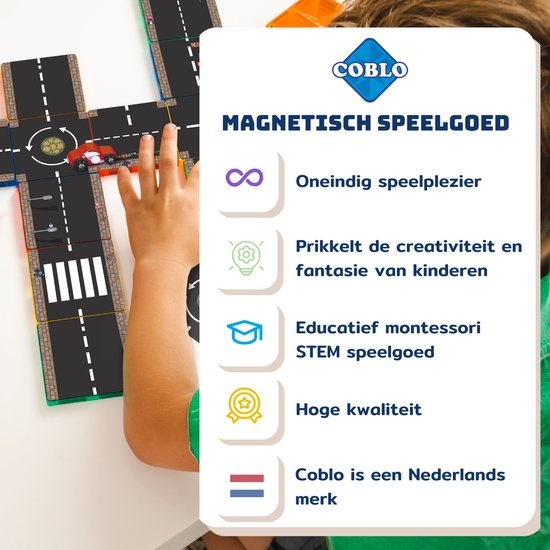 Coblo Magnetische tegels - Toppers Wegen - 60 stuks