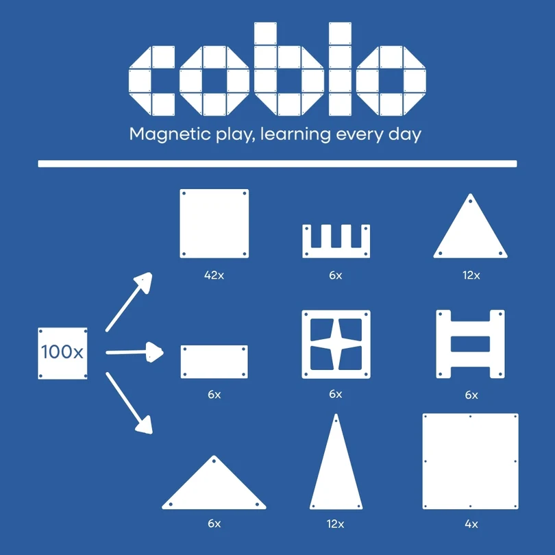 Coblo Magnetische tegels - Classic – 100 stuks