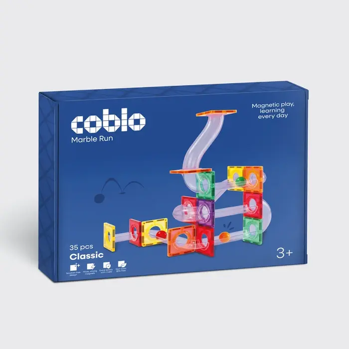 Coblo Magnetische tegels - Classic Knikkerbaan - Uitbreiding  35 stuks