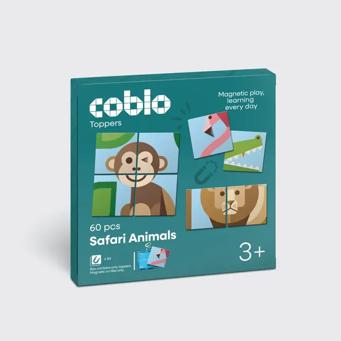 Coblo Magnetische tegels - Toppers Dieren - 60 stuks