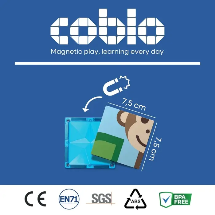 Coblo Magnetische tegels - Toppers Dieren - 60 stuks