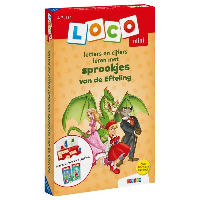 Loco Pakket - letters en cijfers leren met sprookjes van de Efteling - basisdoos met 2 oefenboekjes (mini)