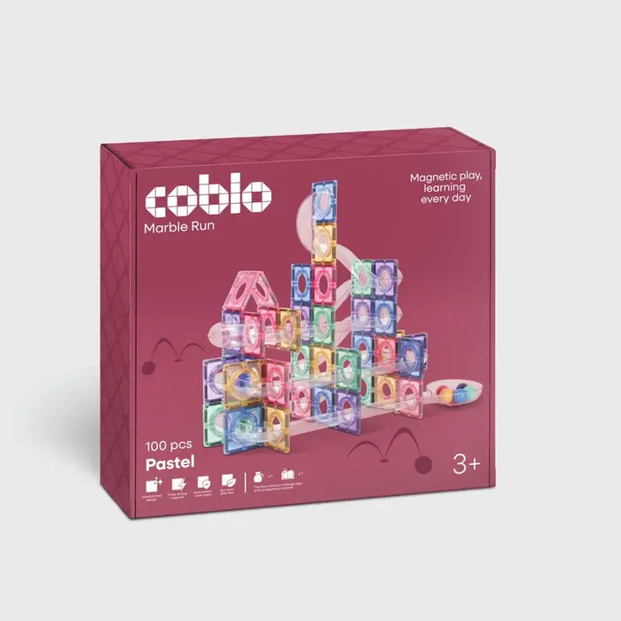 Coblo Magnetische tegels - Pastel Knikkerbaan - 100 stuks