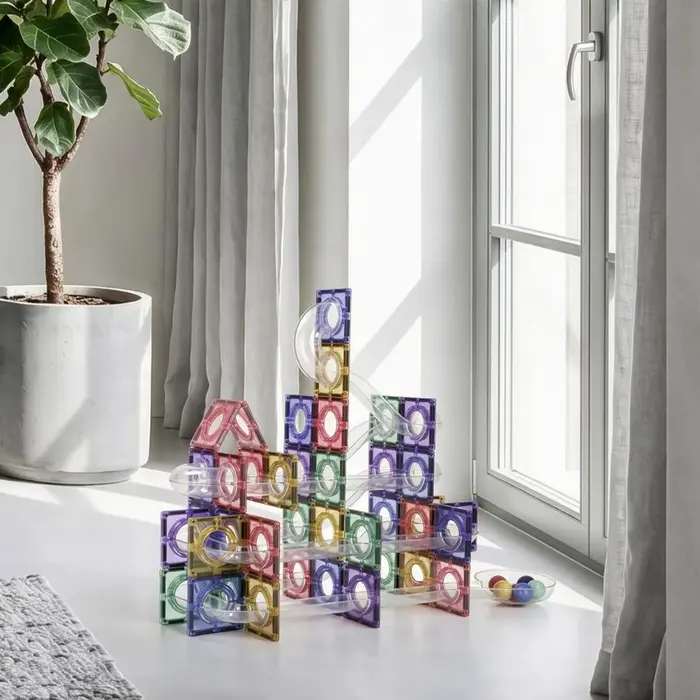 Coblo Magnetische tegels - Pastel Knikkerbaan - 100 stuks