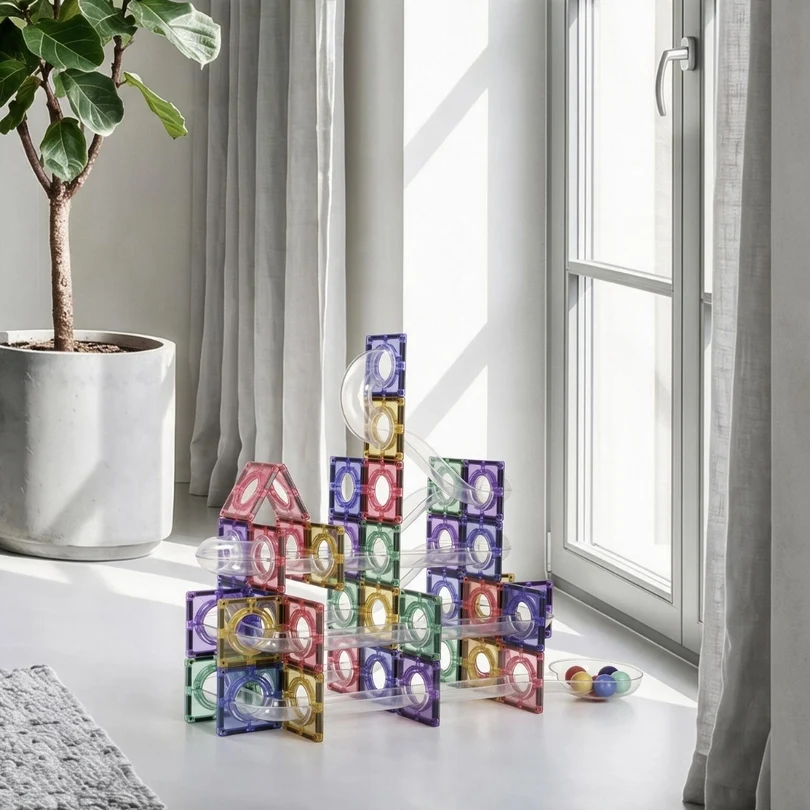 Coblo Magnetische tegels - Pastel Knikkerbaan - 100 stuks