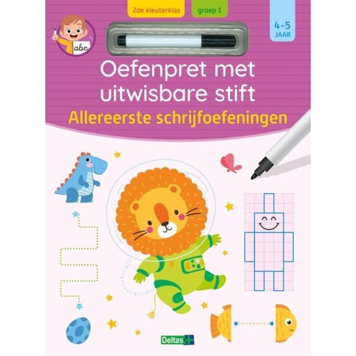 Deltas Oefenpret met uitwisbare stift - allereerste schrijfoefeningen (4-5 jaar)