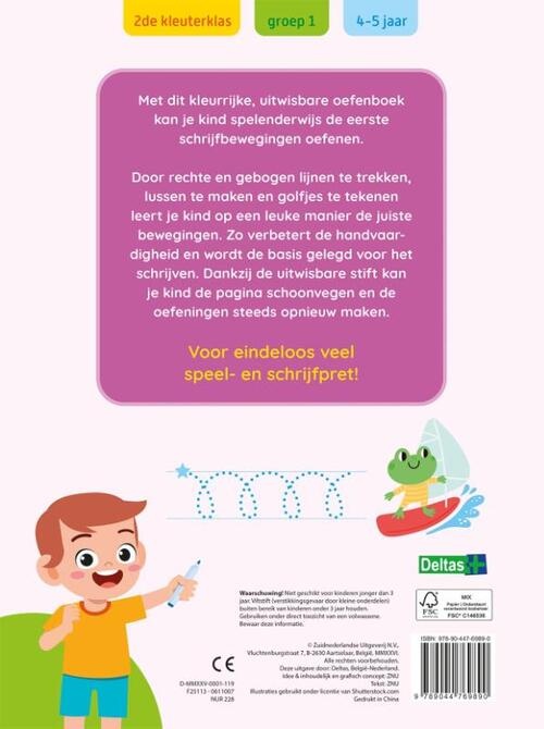 Deltas Oefenpret met uitwisbare stift - allereerste schrijfoefeningen (4-5 jaar)