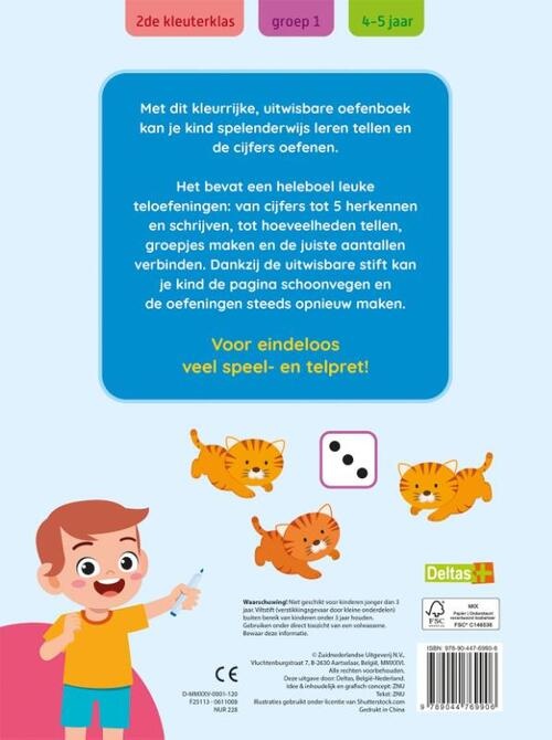 Deltas Oefenpret met uitwisbare stift - allereerste teloefeningen (4-5 jaar)