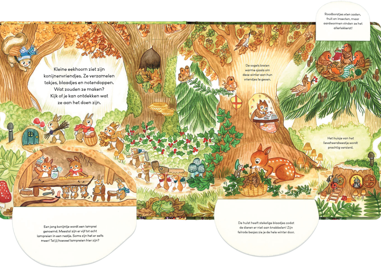 Deltas Kartonboek met flapjes - feest in het bos