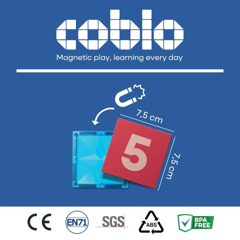 Coblo Magnetische tegels - Toppers Cijfers - 60 stuks