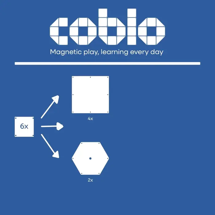 Coblo Magnetische tegels - Classic 4 XL stenen, 2 XL Hexagons