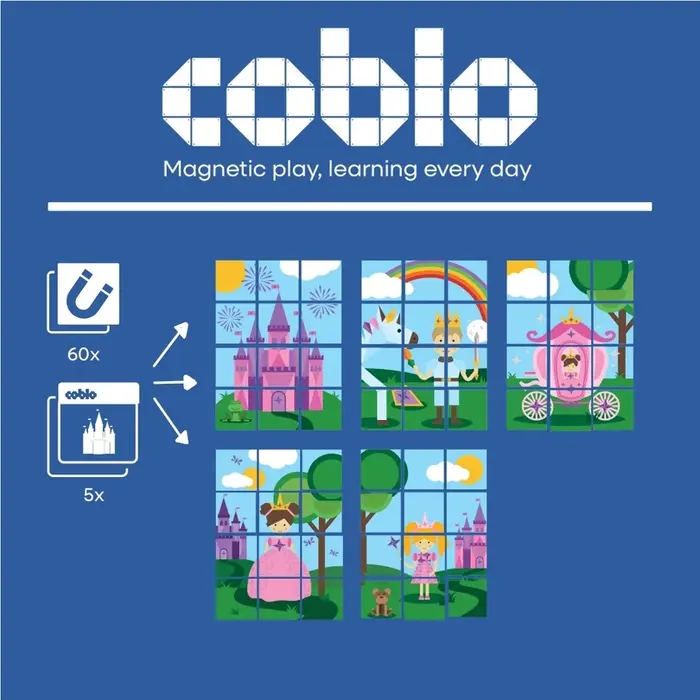 Coblo Magnetische tegels - Toppers Prinsessen - 60 stuks