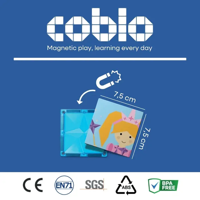Coblo Magnetische tegels - Toppers Prinsessen - 60 stuks