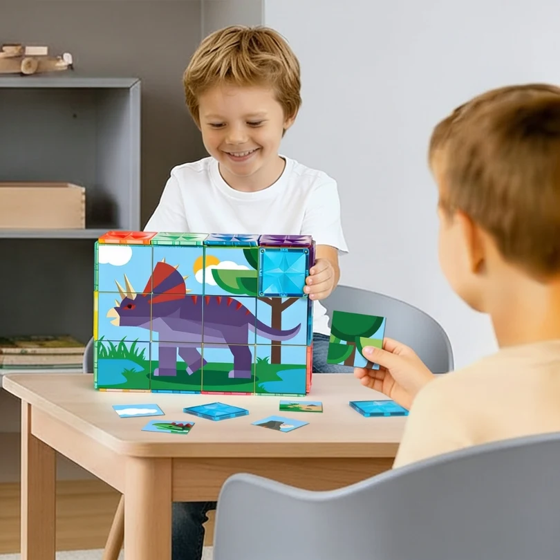 Coblo Magnetische tegels - Toppers Dinosaurus - 60 stuks