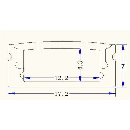 LED profiel 1707 incl afdekking (2 mtr)