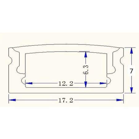 LED profiel 1707 incl afdekking (2x 1.5 mtr)