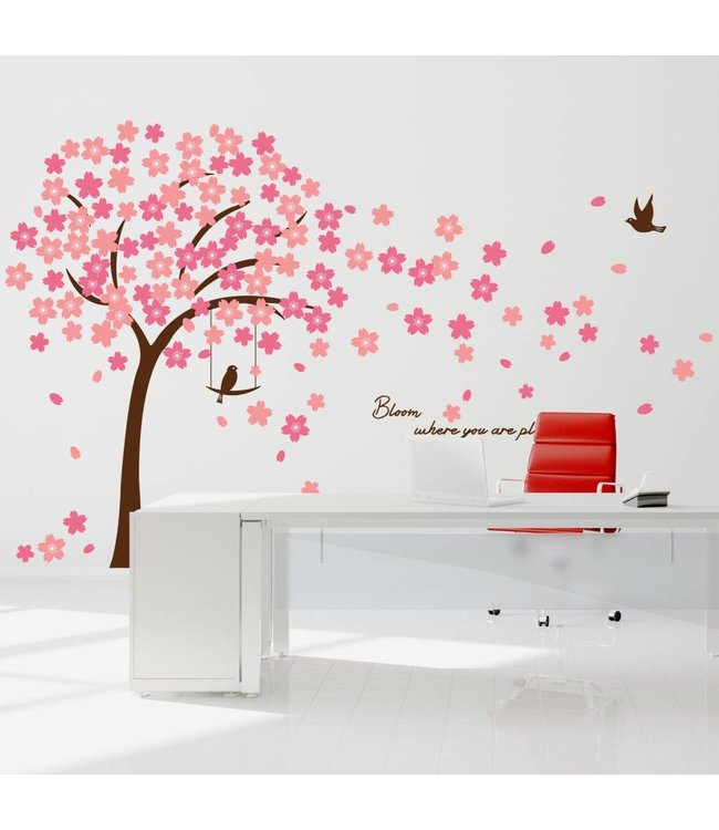 vitaliteit doe niet Ongedaan maken Muursticker mooie bloesem boom roze - muursticker babykamer -  Muurstickercenter