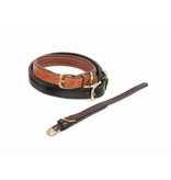 Shires Gevoerde lederen honden halsband met bijpassende riem (SET PRIJS)