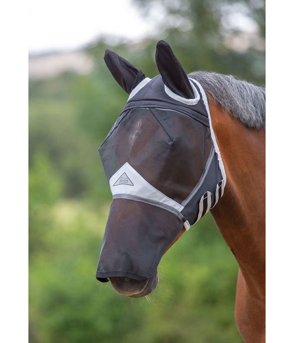 Shires FlyGuard Pro Fijnmazig Vliegenmasker met oren en neusflap
