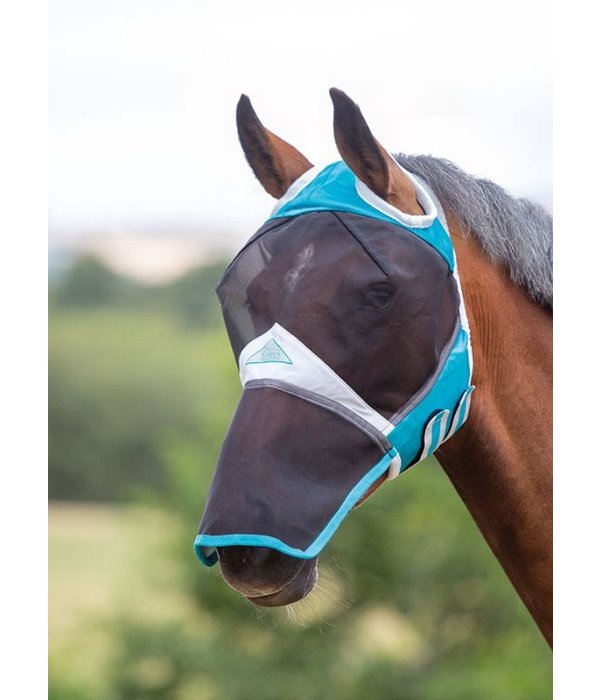 Shires FlyGuard Pro fijnmazig vliegenmasker met ooruitsparingen en neusflap