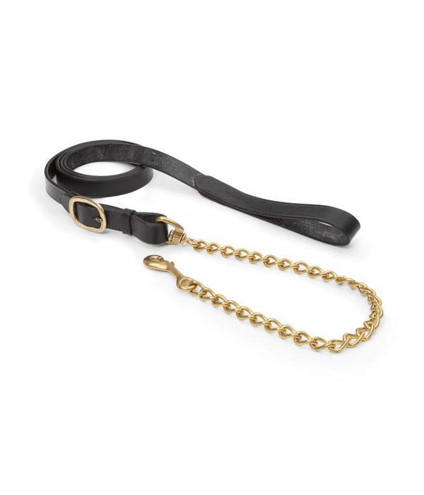 Velocity Velociti GARA Leren LeidTeugel met Messing Ketting – 61 cm | 22 mm breed