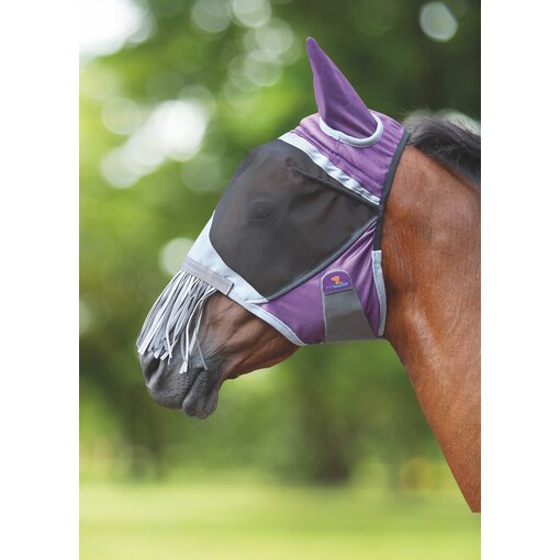 Shires Deluxe Fijnmazig Vliegenmasker met oren  en neusstrings