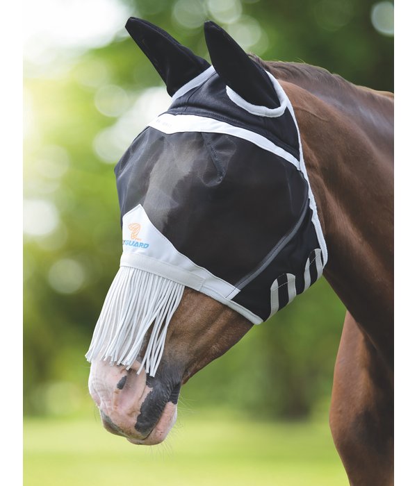 Shires FlyGuard Pro fijnmazig vliegenmasker met neusstrings en oren