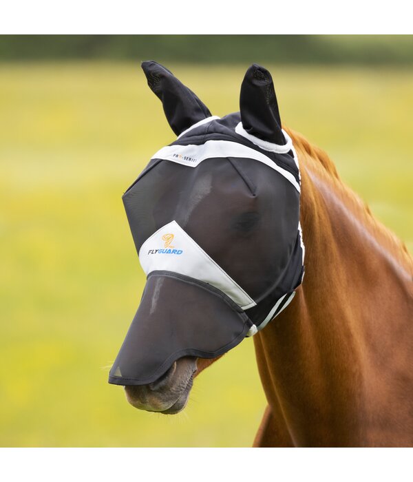 Shires FlyGuard Pro Fijnmazig Vliegenmasker met oren en neusflap